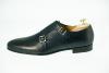 Chaussures à boucles de la marque PACO MILAN. Nez rond, doublure et semelle intérieure cuir, semelle d'usure en caoutchouc, cuir poli, dessus/tige cuir