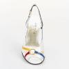 Sandales en cristal et cuir de la marque AZUREE, avec brides multicolores. Semelle cuir. NEO est une sandale élégante et confortable fabriquée en France.