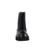 Boots femme à lacets Chelsea noires, marque WILLIAMS.H, dotées de lacets et d'oeillets assortis, tige et doublure cuir, talon 4 cms associé à un patin de 2,5 cms, semelles ext. élastomères crantées.