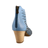 Bottines d'été ajourées de la marque italienne CAPRIOLO - matière cuir - semelle gomme - talon carré hauteur 6 cms - fermeture par zip à l'arrière