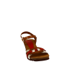Sandales compensées de la marque espagnole YOKONO, dessus/tige cuir, doublure cuir, semelle intérieur cuir, semelle extérieure élastomère, hauteur de talons 6 cms.