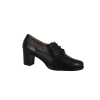 Chaussures montantes Derbies à lacets, marque WILLIAMS.H de couleur noire, semelle gomme, talon carré (5,5 cms)