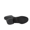 Mi-bottes en cuir noir, de la marque italienne DRUDD, dessus cuir, intérieur cuir, semelle extérieure élastomère, talon 4 cms, fermeture sur côté intérieur