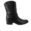 Mi-bottes en cuir noir, de la marque italienne DRUDD, dessus cuir, intérieur cuir, semelle extérieure élastomère, talon 4 cms, fermeture sur côté intérieur