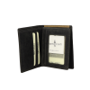 Porte cartes - porte billets en cuir vintage GIANNI CONTI. il est composé de 6 emplacements pour cartes dont un transparent et d'une poche plate pour les billets. H 11 cms - l 9 cms.