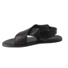 Sandales cuir, Black Tan, de la marque WILLIAMS.H, design WH, fabriquée en Italie, tout cuir, semelle élastomère