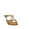 Sandales plates Les Tropéziennes par M. BELARBI, HACKLIO or craquelé, dessus/tige cuir, doublure cuir, semelle intérieure cuir, haut talon 1,2 cms, fermeture boucle ajustable, talon plat