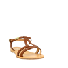 Sandales plates Les Tropéziennes par M. BELARBI, HACKLIO tan, dessus/tige cuir, doublure cuir, semelle intérieure cuir, haut talon 1,2 cms, fermeture boucle ajustable, talon plat