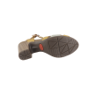 Sandales à talons avec effet bois et semelle extérieure en caoutchouc de la marque espagnole YOKONO, dessus/tige cuir, semelle intérieure cuir, talon 8 cms, doublure cuir