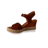 Sandales compensées à plateau de la marque portugaise GOODSTEP dessus/tige cuir, doublure cuir, semelle intérieure cuir, haut talons 8 cms, semelle extérieure élastomère, bride ajustable par boucle