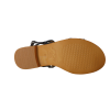 Sandale en cuir or imprimé serpent HAECKLE munie d'un liseré doré sur le bord de la semelle et d'une boucle ajustable. Dessus/tige cuir, doublure cuir, semelles int et ext cuir. Talon 1 cm