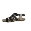 Sandales de la marque STORK STEPS noires, cuir non traité, semelle intérieure de confort mousse, semelles recyclées écologistes