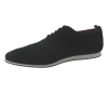 Sneakers en veau velours noir de la marque WILLIAMS.H, bout golf fleuri,tout cuir, semelle extérieure élastomère