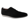 Sneakers en veau velours noir de la marque WILLIAMS.H, bout golf fleuri,tout cuir, semelle extérieure élastomère