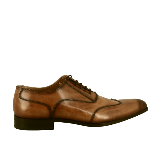 Chaussure Richelieu de la marque Paco Milan, tout cuir, bout rapporté golf, semelle extérieure cuir