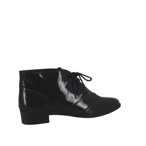 Chaussures montantes noires de la marque WILLIAMS.H by VIDI STUDIO, cuir vernis, 100% cuir, doublure veau, semelle extérieure élastomère,  bout golf, deux oeillets