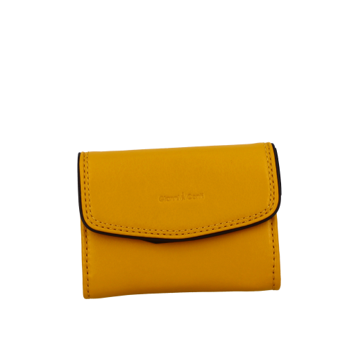 Mini portefeuille cuir grainé de la marque italienne GIANNI CONTI, porte-monnaie fermeture zippée, porte cartes, petite poche sur l'arrière. Dimensions L11*H9