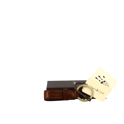 Porte-clés en cuir, marque GIANNI CONTI, couleur dark brown