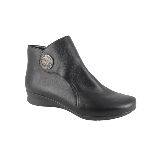 Boots RENAUD, marque française HIRICA, Noir/Saphir Noir, matière nubuck, doublure cuir et synthétique, semelle intérieure cuir et textile, semelle extérieure caoutchouc, talon hauteur 3 cms