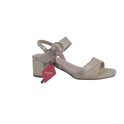 Sandales MARIA MARE bout chaussure ouvert, semelle élastomère, intérieur cuir, forme de talon bloc, hauteur talon 6 cms, fermeture boucle